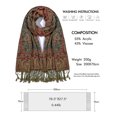 thumbnail image 5 of Pashmina Scarf Rave Women Scarves Luxury Paisley Shawl with Fringe Reversible Large Blanket Wrap 78.5" X27.5"(Olive Green), 5 of 9