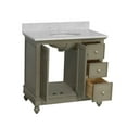 thumbnail image 4 of Bella 36" Bathroom Vanity with Weathered Gray Cabinet and Carrara Marble Top, 4 of 5