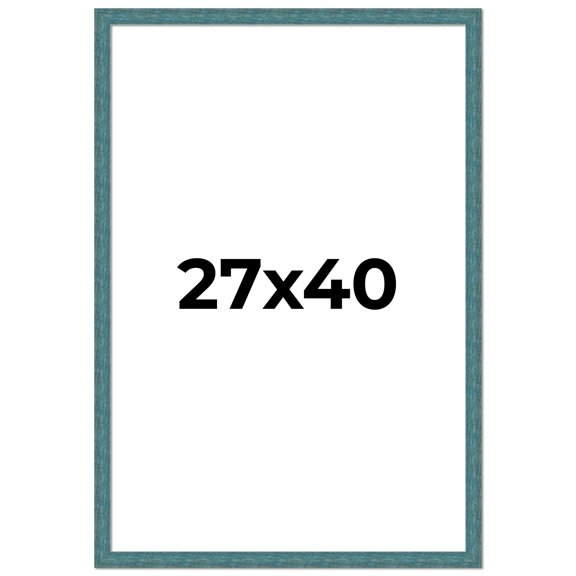 27x40 Frame Blue Rustic Barnwood Solid Wood Picture Frame Width 1.25 Inches | One Sheet Movie