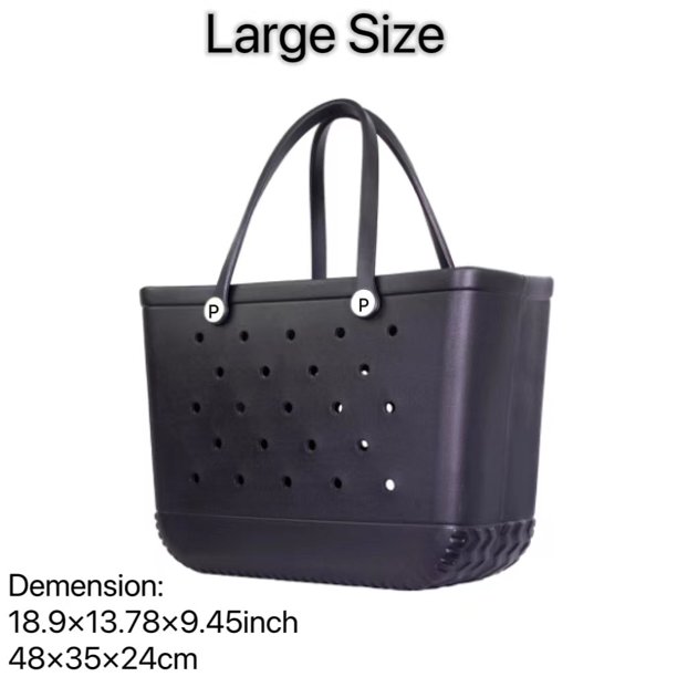 Trendy EVA Beach Bag, Portable Waterproof Outdoor Tote Bag, Solid Color Handbag For Travel