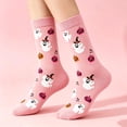 thumbnail image 4 of Halloween Socks, Breathable Soft Printed Crew Socks, Skeleton Pumpkin Witch Pattern, Funny Spooky Novelty Socks, Halloween Gift for Family & | TruHer,Light pink Free Size, 4 of 6