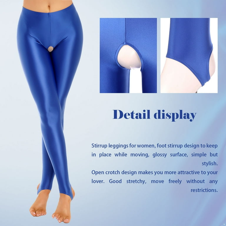 TiaoBug Womens Glossy Leggings Stirrup Tights Yoga Sports Pants