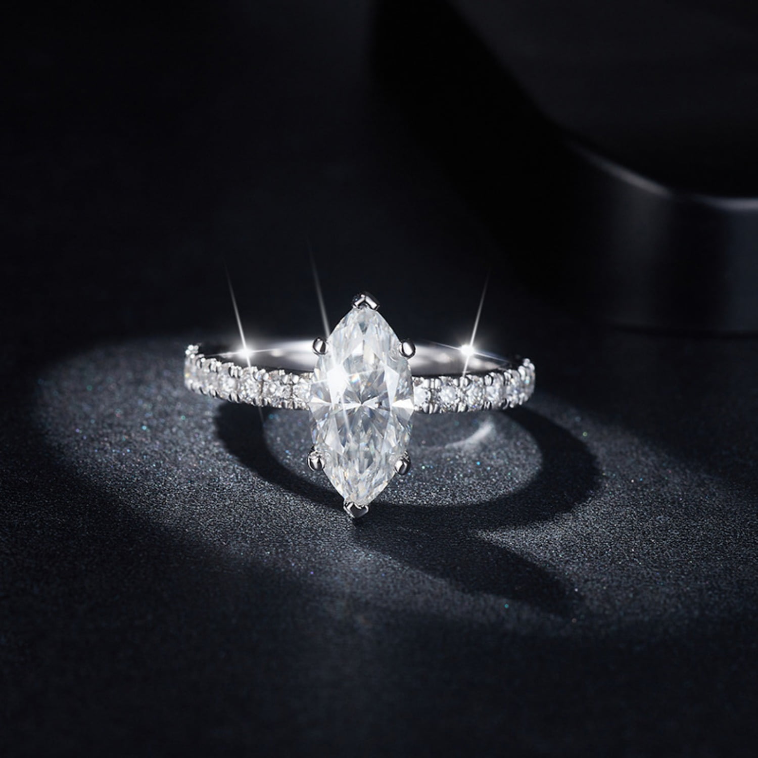 2ct 18K Gold Moissanite Rings for Women D Color VVS1 Moissanite Engagement Rings jewelry Marquise Cut S925 Sterling Silver Rings Women Diamond Rings with Certificate
