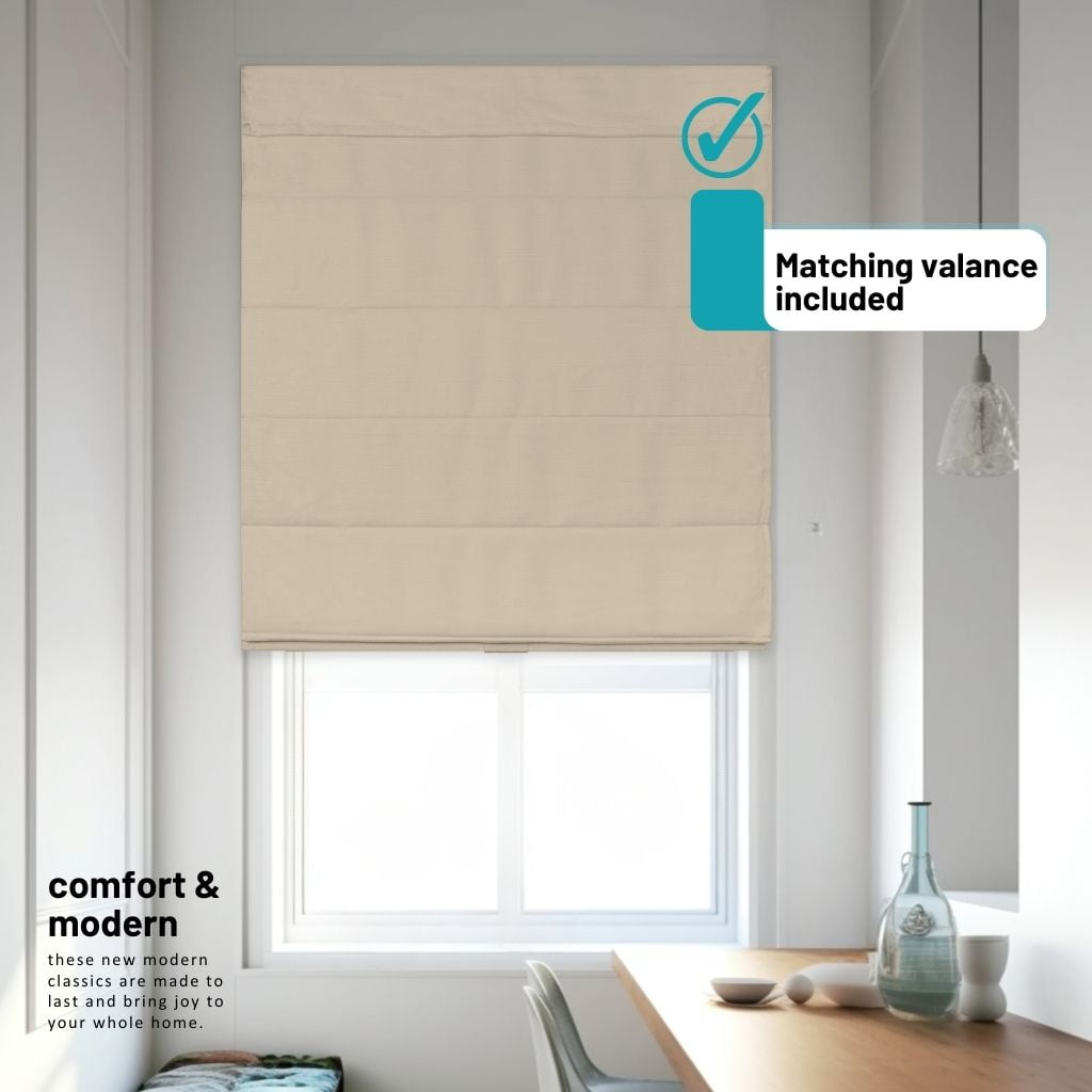Chicology Cordless Roman Shades, Khaki (Textured), 31"W X 64"H