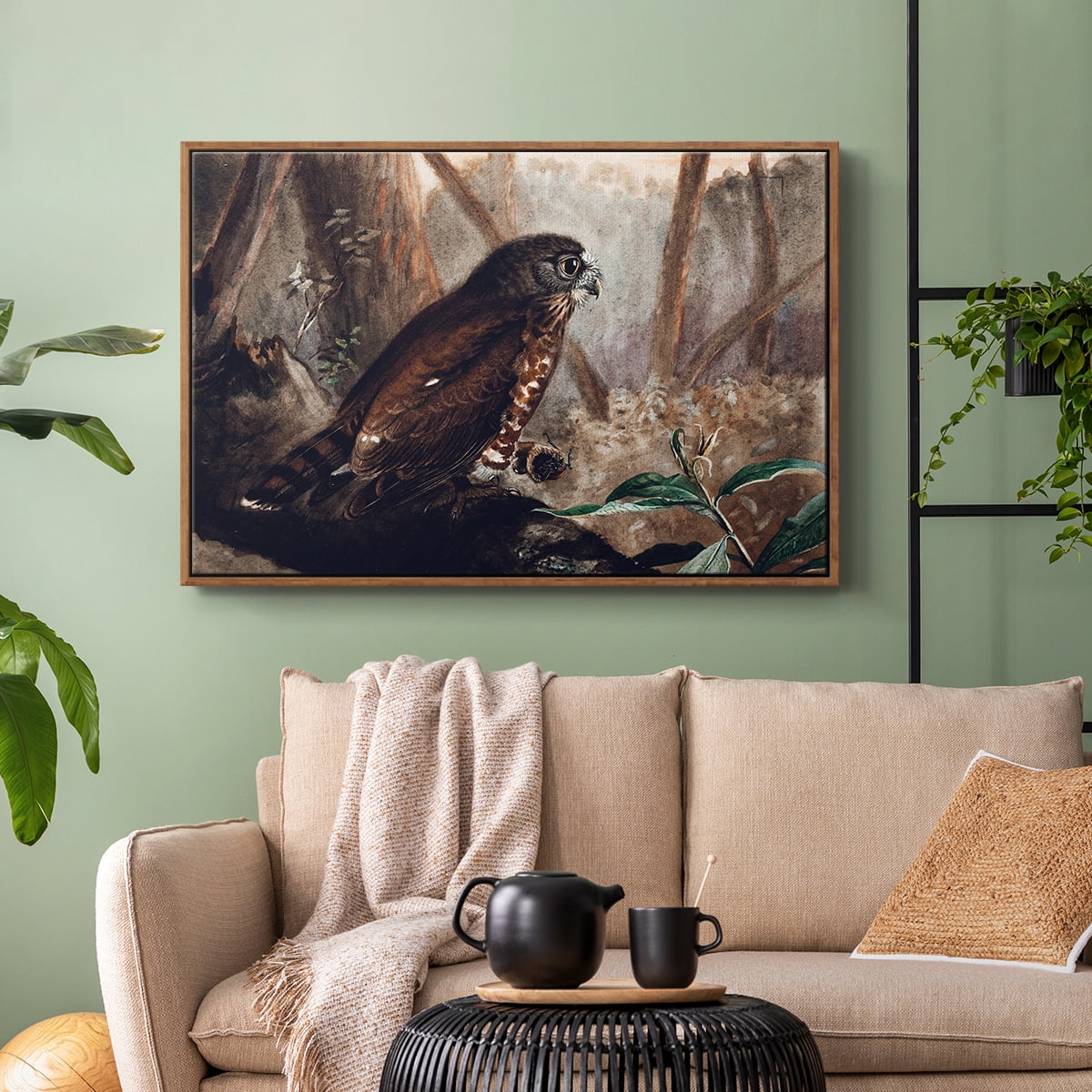 Vintage Animal Print-XVII By Wexford Home Framed in Walnut Wood Gallery Wrapped Canvas 25 in. x 37 in.