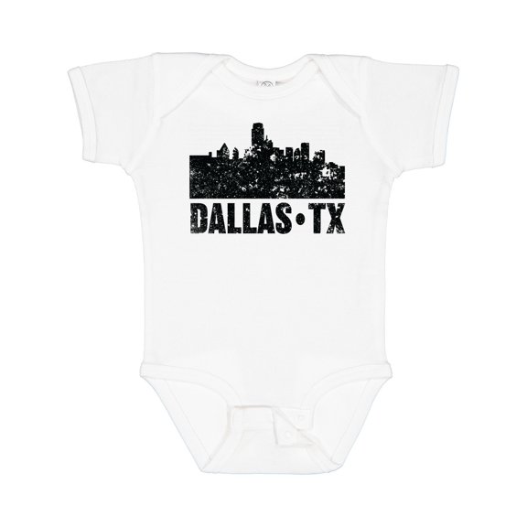 Inktastic Dallas Texas City Skyline with Grunge Boys or Girls Baby Bodysuit