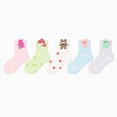 thumbnail image 5 of CAUYDY Toddler Girls Ruffle Socks 5PC Set 1T 2T 3T Baby Fall Winter Floor Socks Cute Cartoon Print Mid Cut Sizes 1-3 Years, 5 of 5