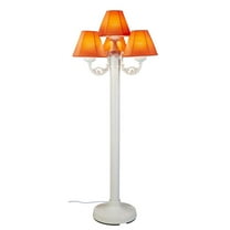 Versailles Floor Lamp 35451 with White Body and Canvas Melon Fabric Shades-Color:White/Melon