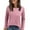 Pink, variant on EchfiProm Womens Crew Neck Tops Army Green T-Shirts Basic Long Sleeve Pullover Solid for Women Trendy