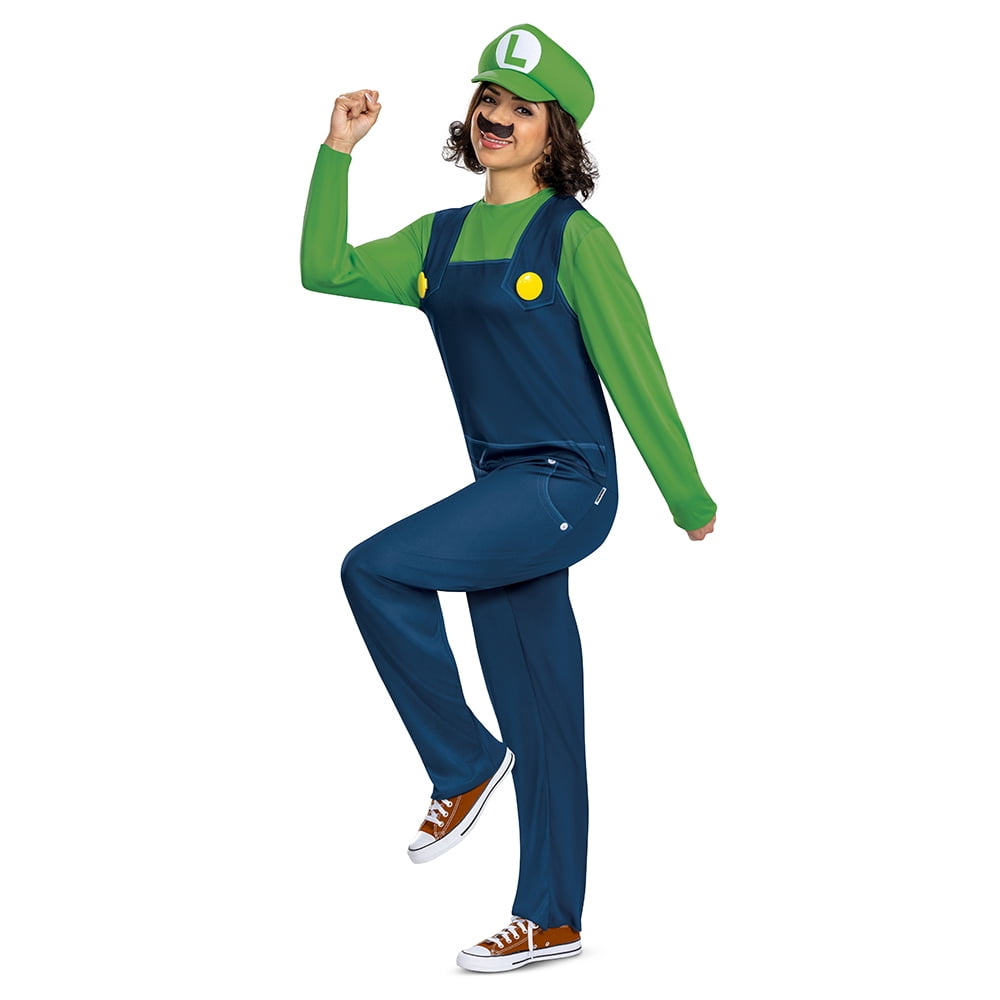 Super Mario Luigi Halloween Costume for Adults, Adult Size L, by Disguise