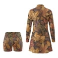 thumbnail image 5 of TSOVTHRID Autumn Fallen Leaves Print 2 PCS Sportswear, V Neck Slim Fitted Cut Workout Dress Moisture Wicking Golf Activewear for Hiking, Size Large, 5 of 8