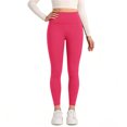 thumbnail image 6 of Dwellite Plus Size Leggings for Women - High Waisted Tummy Control Soft Pockets Yoga Pants Compression Workout Running Leggings Hot Pink XL, 6 of 7