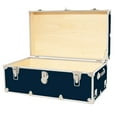 thumbnail image 4 of Rhino Trunk & Case XXL Leather Embossed Vinyl Trunk with Removable Wheels, College, Home & Office Storage 36"x18"x18" (Navy Blue), 4 of 5