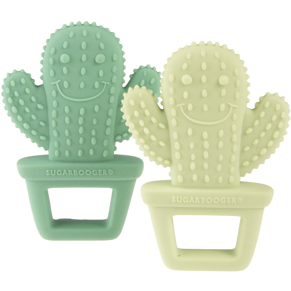 Sugarbooger Silicone Teether Set-of-Two Happy Cactus 