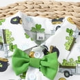 thumbnail image 5 of Okbabeha Toddler Baby Boy 2Pcs Irish Outfits Clover Truck Print Short Sleeve Button Down Shirt Top Solid Shorts, 5 of 7