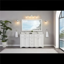 Legion Furniture WS2514-60-W 60 in. White Finish Solid Wood Sink Vanity, 1 in. Artificial Stone Top