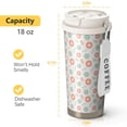 thumbnail image 4 of Floral 18oz Double Drinking Coffee Mug – Vacuum Insulated Stainless Steel Travel Cup with Leakproof Lid, 316 Steel Thermos Tumbler for Hot & Cold Beverages,Thanksgiving,Christmas, Spring,Flower, 4 of 6