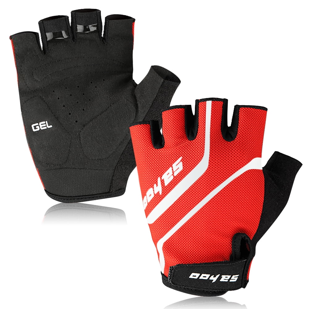 Red Details about   Cycling Anti-Slip Half Finger Gloves Breathable Mesh Sports Glove L 