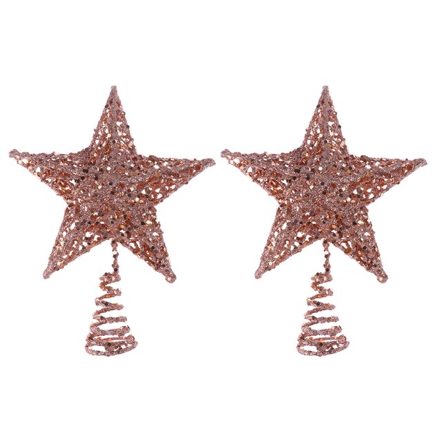 1pc Christmas Tree Decorative Topper Shiny Party Ornament Star Designed Pendant