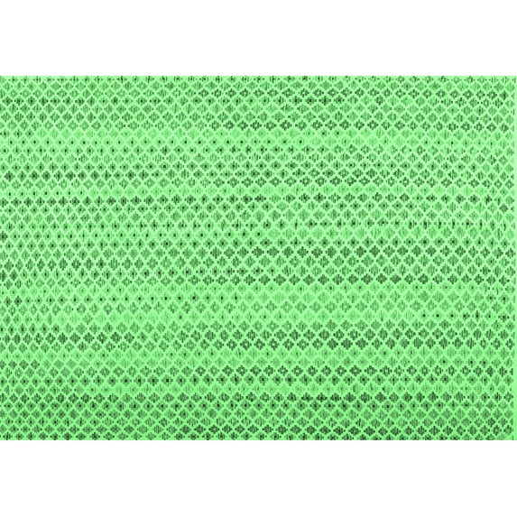 Ahgly Company Indoor Rectangle Abstract Emerald Green Contemporary Area Rugs, 8' x 10'