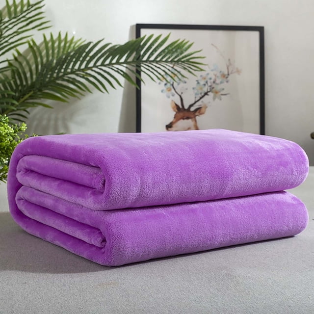 Aodebiao Double-Sided Flannel Blanket - All Season Lightweight Throw for Summer/Office Nap | Microfiber Polyester, Pet-Friendly & Gift Ready (Multiple Colors)