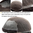 thumbnail image 3 of Toupee for Men French Lace & PU Base Men's Toupee 6" Human Hair System Unit Toupee 30 Wave Wig Medium Density Durable Male Hair Prosthesis, 3 of 7