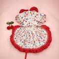 thumbnail image 5 of Visland Cat Princess Skirt Lace Stitching Bowknot Floral Print Two-legged Pet Dog Cat Lolita Skirt with Cherry Hair Clip Pet Supplies, 5 of 8