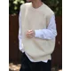 thumbnail image 2 of Chaleco de cuello redondo blanco para hombre, chaleco sin mangas negro, suéter de punto, suéter de cuello redondo para hombre, pedido de algodón, moda 2024 Sheap Fun, 2 of 5