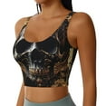 thumbnail image 2 of Honeii Gold Pattern Black Skull patten Workout Crop Tank Top for Women Yoga Tank Tops Athletic Sports Shirts Exercise Undershirts,Sports Bra,Sports vest-Small, 2 of 8