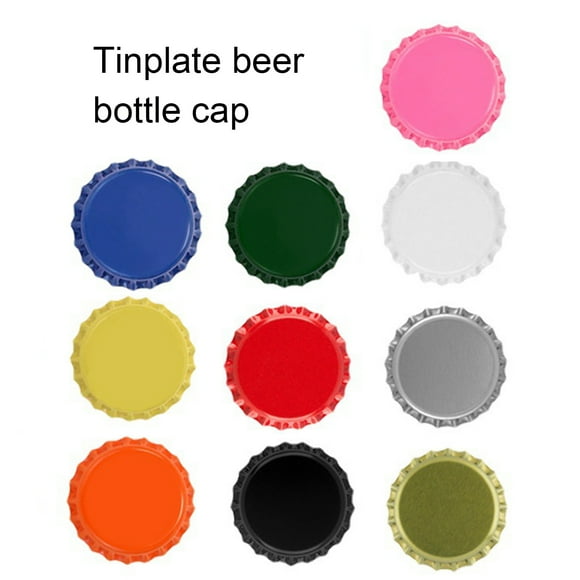 Zeus 100Pcs Bottle Caps Sturdy Construction Anti-deform Tinplate Mini Beer Drinks Caps for Home