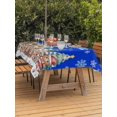thumbnail image 2 of Outdoor Tablecloth with Umbrella Hole and Zipper, Gingerbread Christmas Rectangle Table Cloth 54x80 Inch Waterproof Tablecloth, Xmas Tree Snowflake Blue Picnic Table Cover for Patio Camping, 2 of 7