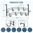 thumbnail image 2 of Over the Door Hooks, Domaci Over Door Hanger with 9 Hooks, Over Door Towel Rack, Heavy-Duty Over Door Hook Organizer, Door Hanging Hook Fits 1-3/8" Thick, Black, 2 of 6