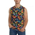 thumbnail image 2 of Lsque Colorful Pineapples1 Print Men's Cotton Blend Sleeveless Muscle Shirts (S-3XL)- Moisture Wicking, Odor Protection, UPF 30+,Medium, 2 of 8