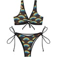 thumbnail image 2 of Dreamtimes Sparkling Rainbow Colors Bikinis Swimsuit Set for Women Swimwear Triangle Bathing Suit Tie String Thong, Small, 2 of 7