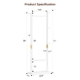 thumbnail image 4 of Lisonu Solid Wood Coat Rack 70.8in - White Free-Standing Hall Tree for Entryway & Living Room, Rubberwood Upright Hanger, Compact 23.5 x 11 x 70.8 in, Easy Assembly, Natural Finish, 4 of 12