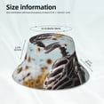 thumbnail image 3 of Yiaed Sunflower Butterfly Skull Print Reflective Stripe Bucket Hat Unisex Funny Outdoor Fisherman Cap Beach Sun Hat, 3 of 5