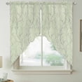 thumbnail image 2 of Sage Green Branches Swag Valances for Windows, Kitchen Window Curtains Over Sink, Vintage Art Farmhouse Window Treatment Curtains for Living Room/Bedroom Curtains 2 Panel Sets 36"x45", 2 of 8