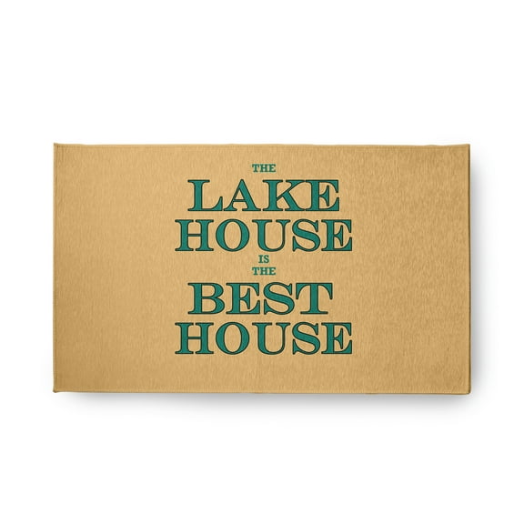 18" x 30" Simply Daisy Lake House Best House Beach Style Chenille Area Rug, Kelly Green