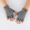 thumbnail image 2 of Thermal Insulation Fingerless Texting Wool Gloves for Women and Men Winter Warm Knitted Convertible Mittens Flap, 2 of 17