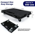 thumbnail image 4 of Furniture dolly, 2 pieces set of connectable moving dolly, size 15.63x10.23 inches, weight capacity 500 pounds, four-wheel heavy duty furniture dolly, small flat dolly, portable and lightweight., 4 of 4