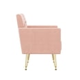 thumbnail image 6 of S-HOME Modern Velvet Armchair Single Sofa in Gold Legs and Tufted Design for Living Room or Bedroom, Pink, 6 of 6