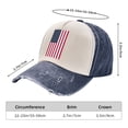 thumbnail image 3 of America Flag Baseball Cap Distressed Adjustable Vintage Cotton Denim Hat for Women Men, 3 of 7