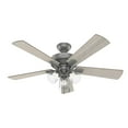 thumbnail image 5 of Hunter 52 inch Indoor Ceiling Fan with LED Lights and Pull Chain - Silver Ceiling Fan, 5 Blades, Standard Mount, For Bedroom, Living Room, or Kitchen, 3 inch Downrod - Crestfield 51019, Matte Silver, 5 of 12