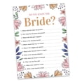 thumbnail image 2 of Inkdotpot How Well Do You Know The Bride Bridal Shower Bachelorette PartyGameActivityCards 50-PackFloralWho Know The Bride Best, 2 of 7