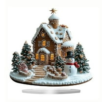 RAZ Imports Peppermint Gingerbread House Figurine, 11-inch Height, Clay Dough, Christmas Season Decoration