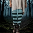 thumbnail image 2 of Frostluinai Women's Halloween Striped Leggings High Waist Stretch Yoga Workout Leggings Slim Fit Cosplay Party Skinny Leggings, 2 of 10