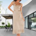 thumbnail image 4 of Vestido Largo De Verano Para Mujer Gran oferta de verano 2023, nuevo vestido sin mangas elegante de satén con volantes avanzado Cgtredaw Para estrenar, 4 of 6
