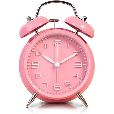 Noise Less Bells Twin Bell Alarm Clock with Backlight, 4