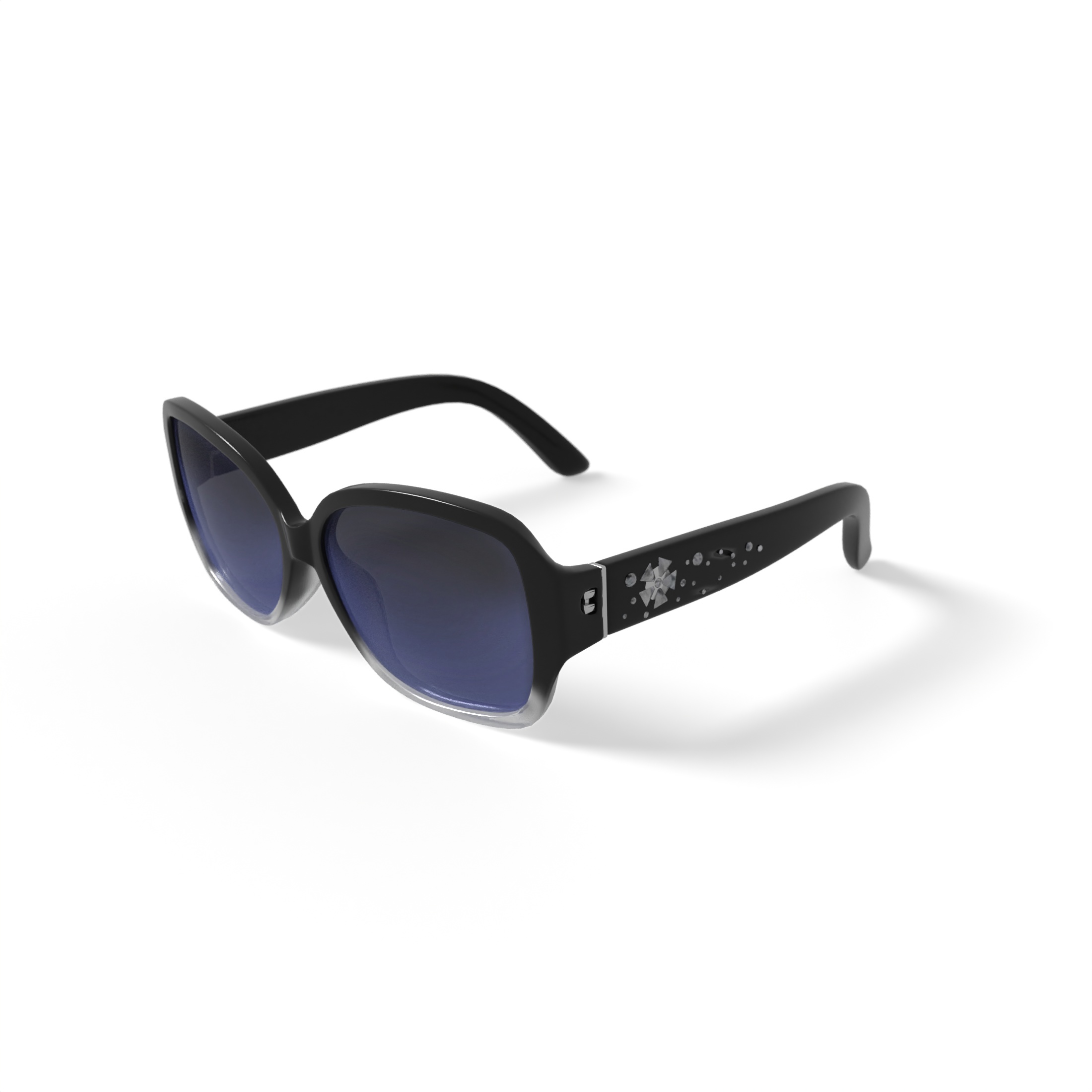 Solvari Women’s Rx-able Fashion Sunglasses, Bonita - Black, Square, Plastic, 56-14-135, with Case