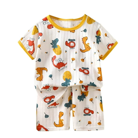 THDHVS Boys Summer Outfits,Toddler Boy Outfits,Toddler Baby Boy Summer Outfit Short Sleeve T Shirt Top Casual Shorts Set Infant Newborn Clothes White 8-9 Years